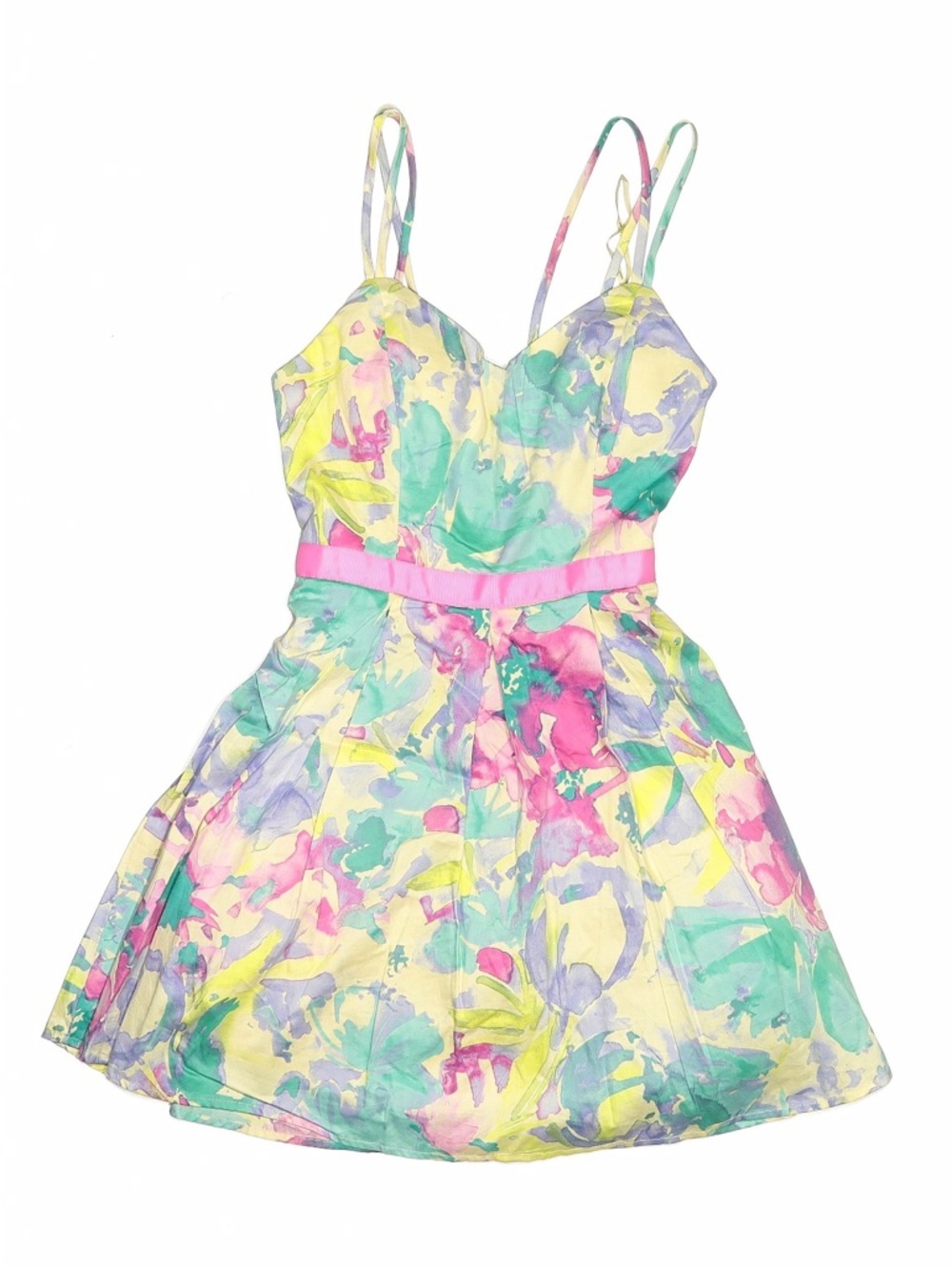 Trixxi Pastel Blue and Lavender Floral Summer Dress